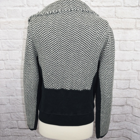 Anthro Sparrow Chevron Moto Sweater Jacket - Picture 4 of 5